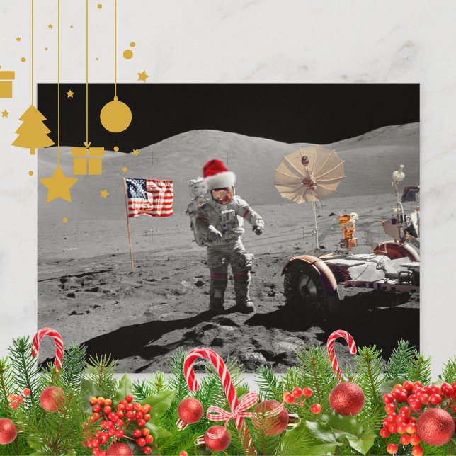 That's One Small Step for Santa Apollo 17  Helg Vykort (Skapare uppladdad)