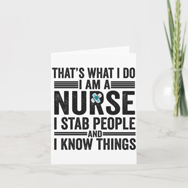 Thats What I Do I Am A Nurse I Stab People Funny  Kort (Framsida)