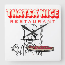 Thatsa' Nice Restaurant, Oak Gräsmatta, Illinois Fyrkantig Klocka