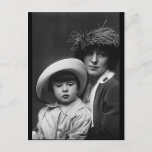 Thaw, Evelyn Nesbitt och Son av Arnold Genthe 1913 Vykort (Framsida)