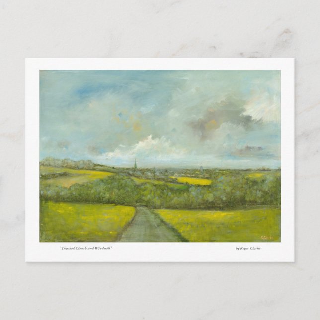 Thaxlade kyrkan och Kvarn Vykort (Framsida)
