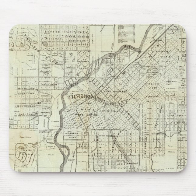 Thayer Karta av Denver Colorado Musmatta (Framsidan)