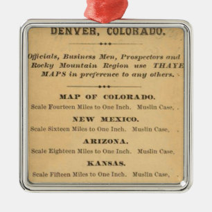 Thayer karta of Colorado Julgransprydnad Metall