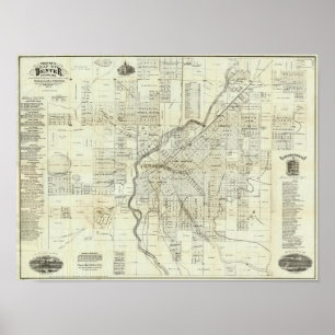 Thayers karta av Denver Colorado Poster