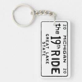 the 19th RIDE Michigan License Plate Paw Keychain 