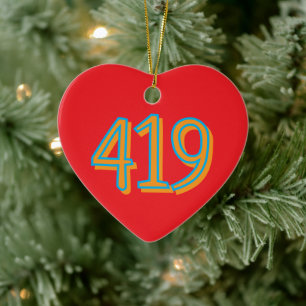 The 419 - Toledo, Ohio Julgransprydnad Keramik