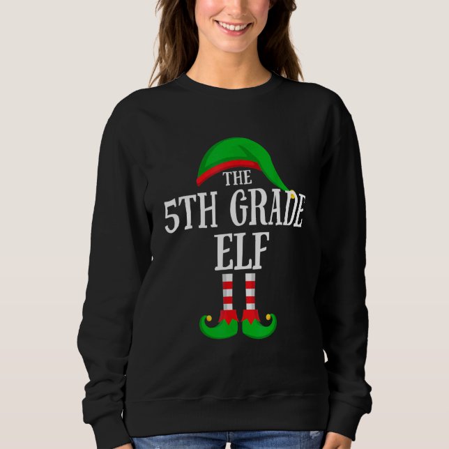 The 5th Grade Elf Family Group Matching Christmas  T Shirt (Framsida)