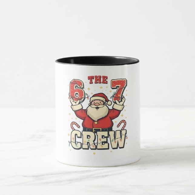 The 6 7 Crew Funny Santa Christmas Meme  Mugg (Center)