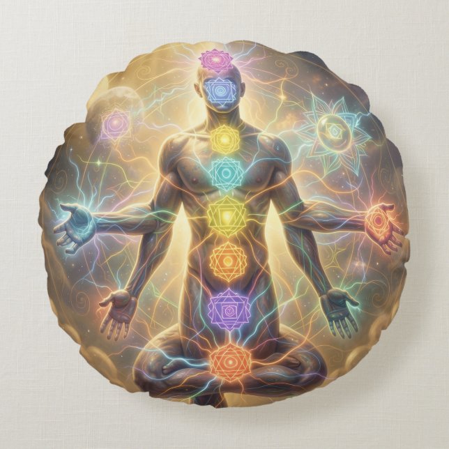 The 7 Chakras´7 Rund Kudde (Framsidan)