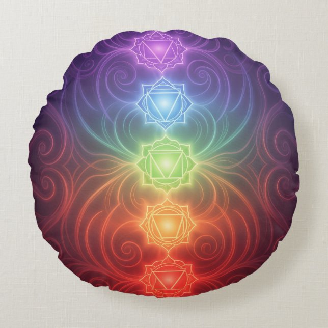 The 7 Chakras´9 Rund Kudde (Framsidan)