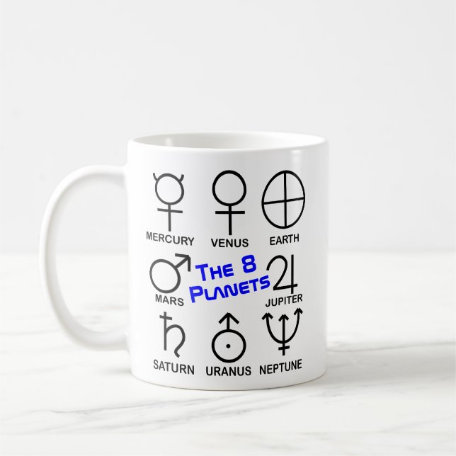 The 8 Planeterna genom Symbol Mugg (Vänster)