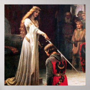 “The Accolade” medeltida målning av Edmund Blair L Poster