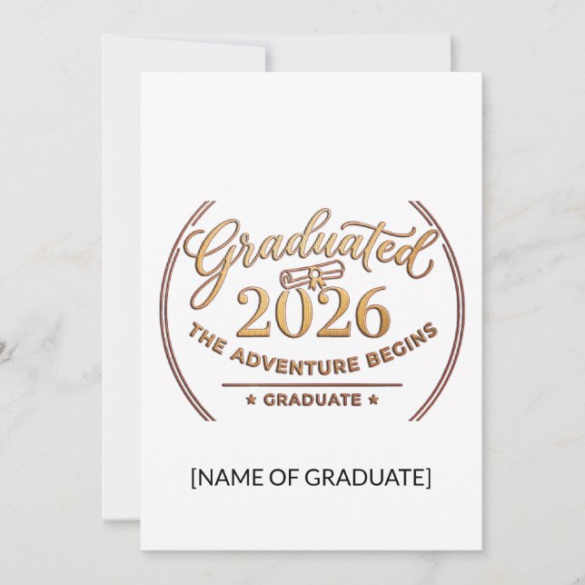 The Adventure Begins 2026 / Anuncio de Graduación  Meddelande (Framsida)