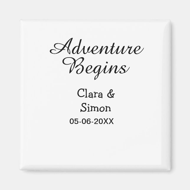 The adventure begins wedding couple name datsimple magnet (Framsidan)