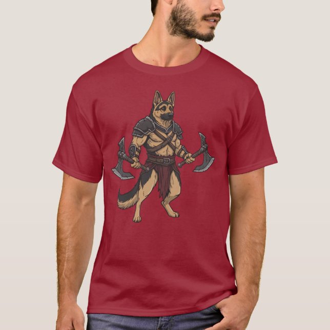 The adventure of the German Shepherd gladiator dog T Shirt (Framsida)