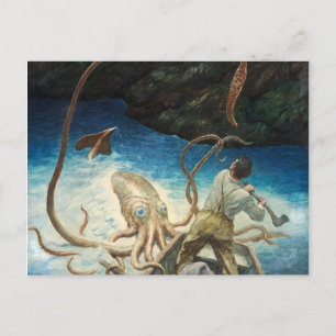 The Adventure of the Giant Squid av N. C. Wyeth Vykort