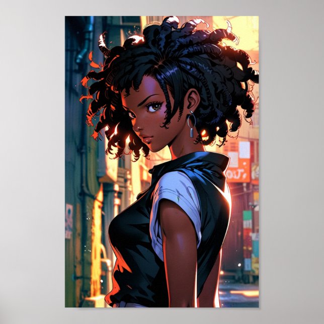  The Afro Heroine Manga Poster Affiche (Framsidan)