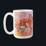 The Afternoon Kaffemugg<br><div class="desc">Everything is pink and warm tones from the background to the young lady hair,  pink sky,  pink tulips,  stufftoys and etc 
Art title: The Afternoon
Medium: Mix Media (watercolor,  acrylic,  and colored pencils on watercolor paper camvas)
Size: 12 x 18 inch
Date: January 19,  2022</div>