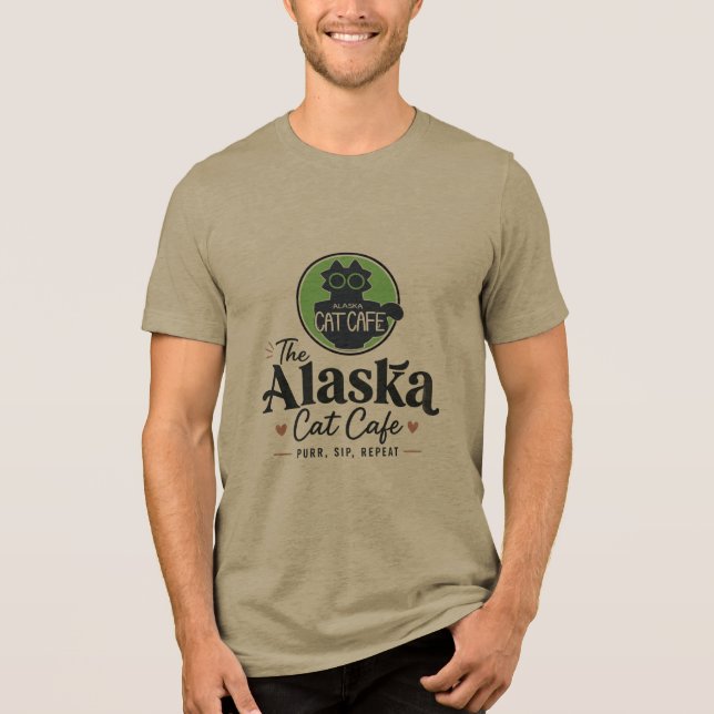 The Alaska Cat Cafe “Morra, Suga, Upprepa” T Shirt (Framsida)