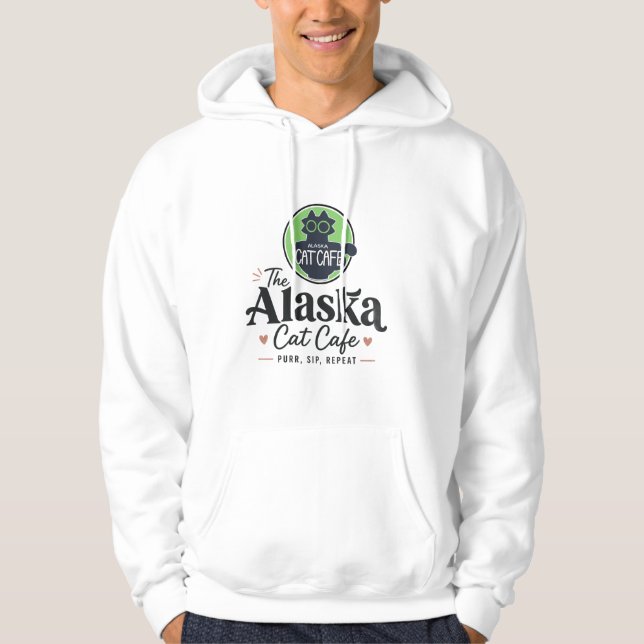 The Alaska Cat Cafe “Murr, Drick, Upprepa” Hoodie (Framsida)
