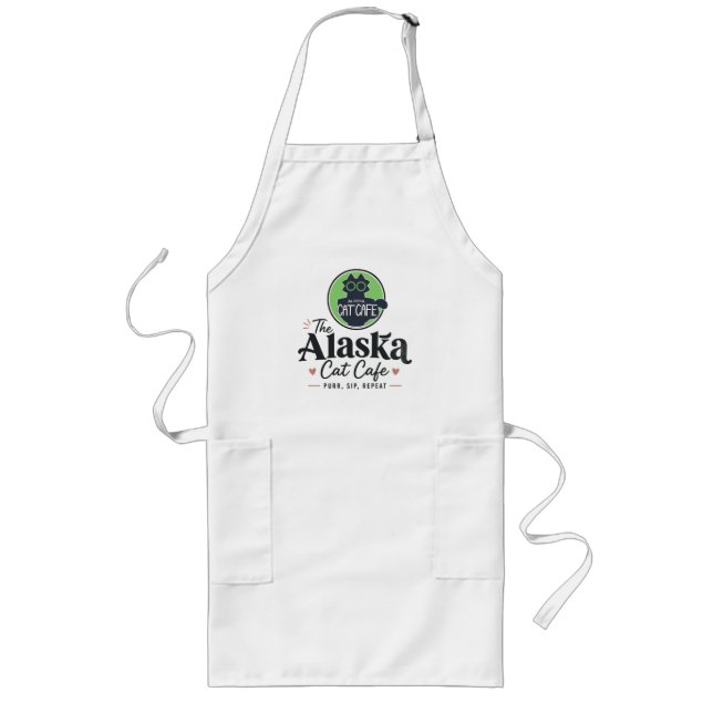 The Alaska Cat Cafe “Murr, Drick, Upprepa” Långt Förkläde (Framsidan)