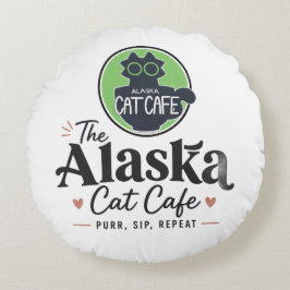 The Alaska Cat Cafe “Murr, Drick, Upprepa” Rund Kudde