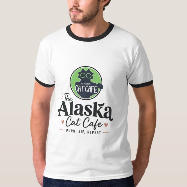The Alaska Cat Cafe “Murr, Drick, Upprepa” T Shirt (Framsida)