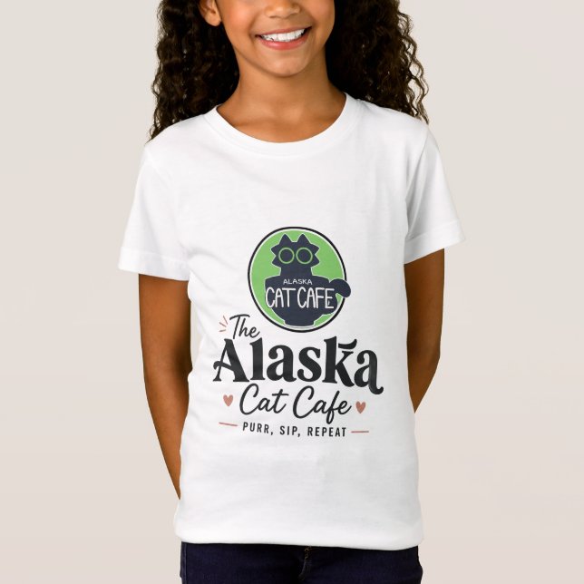The Alaska Cat Cafe “Murr, Drick, Upprepa” T Shirt (Framsida)