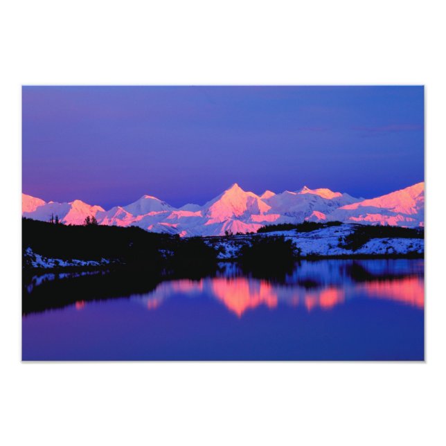 The Alaskan Range ligger intill Mt. Denali, Fototryck (Framsidan)