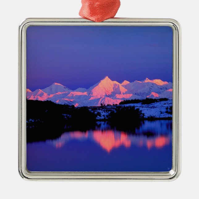 The Alaskan Range ligger intill Mt. Denali, Julgransprydnad Metall (Framsidan)