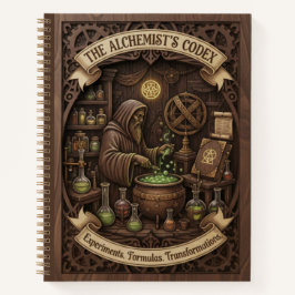 The Alchemist's Codex 3D Wood Carved Journal
