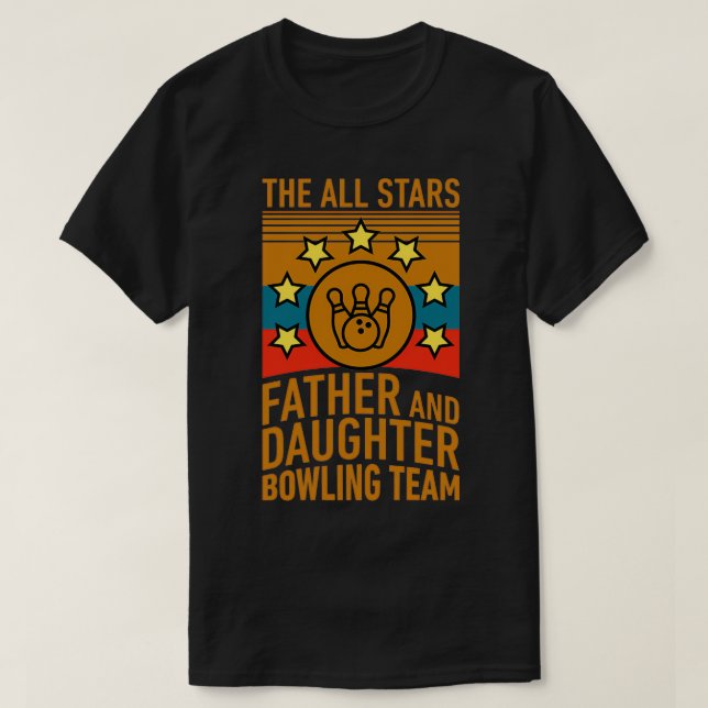 The All Stars Far och Dotter Bowling Team Des T Shirt (Design framsida)