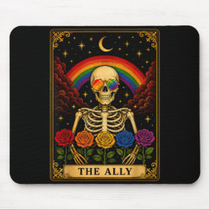 The ally tarotkort skelett regnbåge stolthet musmatta