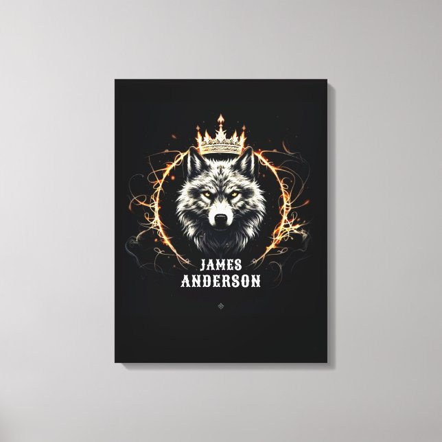 The Alpha Wolf. Lägg till text eller namn på canva Canvastryck (Framsida)