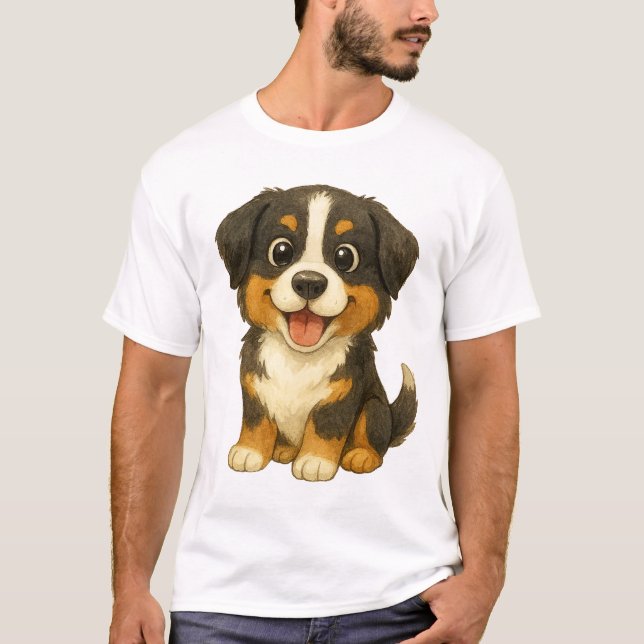 The Alpine Gentle Giant: Bernese Mountain Dog T Shirt (Framsida)