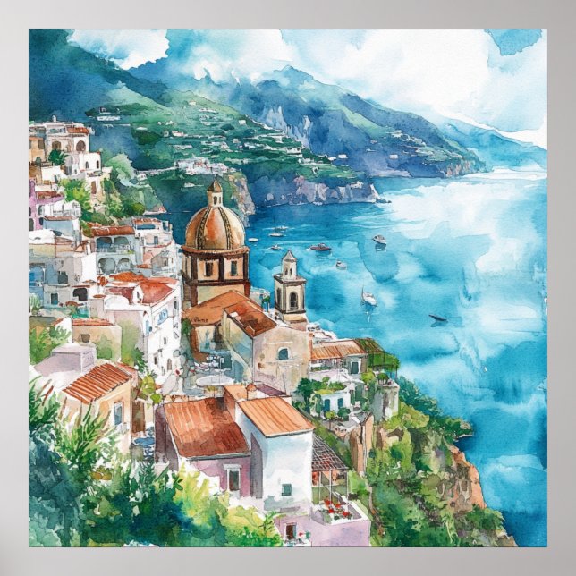 The Amalfi Coast, Italy Poster (Framsidan)