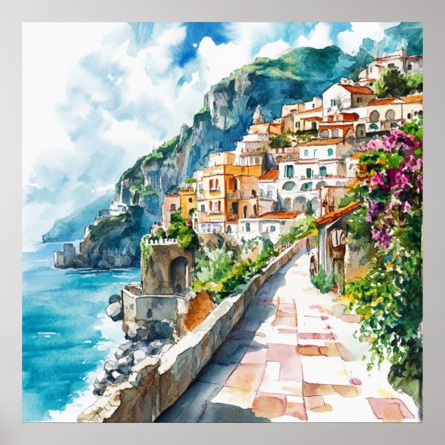 The Amalfi Coast, Italy Poster (Framsidan)
