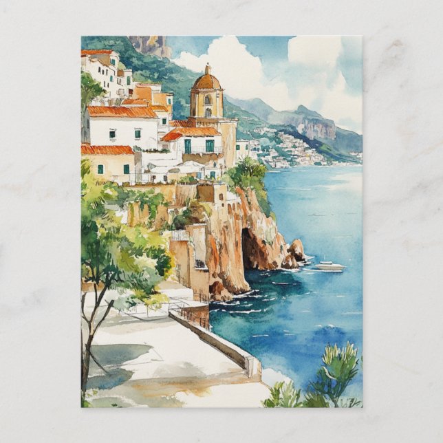 The Amalfi Coast, Italy Vykort (Framsida)