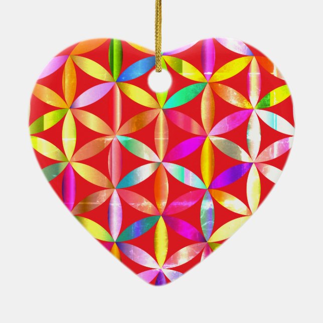 The Amazing Flower of Life a Valentines Day Tree  Julgransprydnad Keramik (Baksidan)