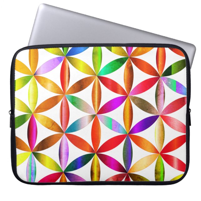 The Amazing Flower of Life on an Electronics Bag Laptop Fodral (Framsidan)