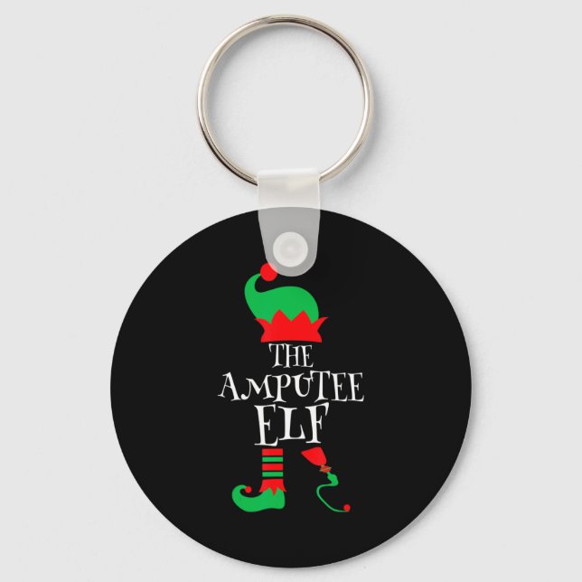 The Amputee Elf Christmas Funny Limb Surgery Joke  Nyckelring (Framsida)