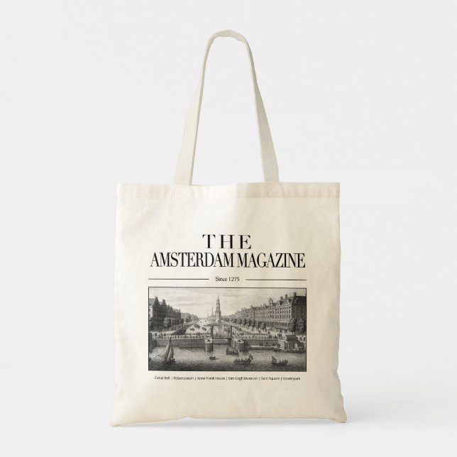 The Amsterdam Magazine Tote, Old City Amsterdam Tygkasse (Baksida)