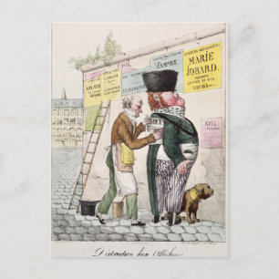 The Amusement of a Bill Sticker, 1820 Vykort
