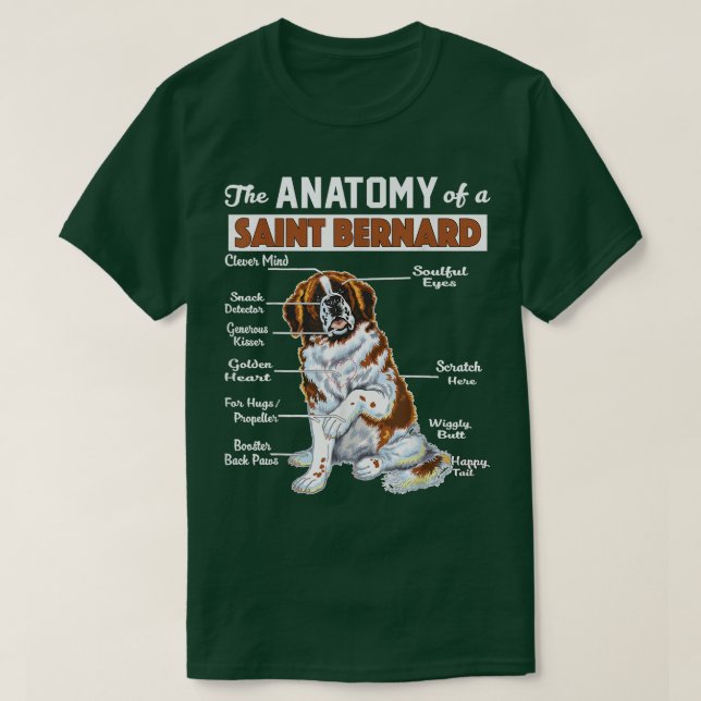 The Anatomy of a Saint Bernard - Funny shirt  T (Design framsida)