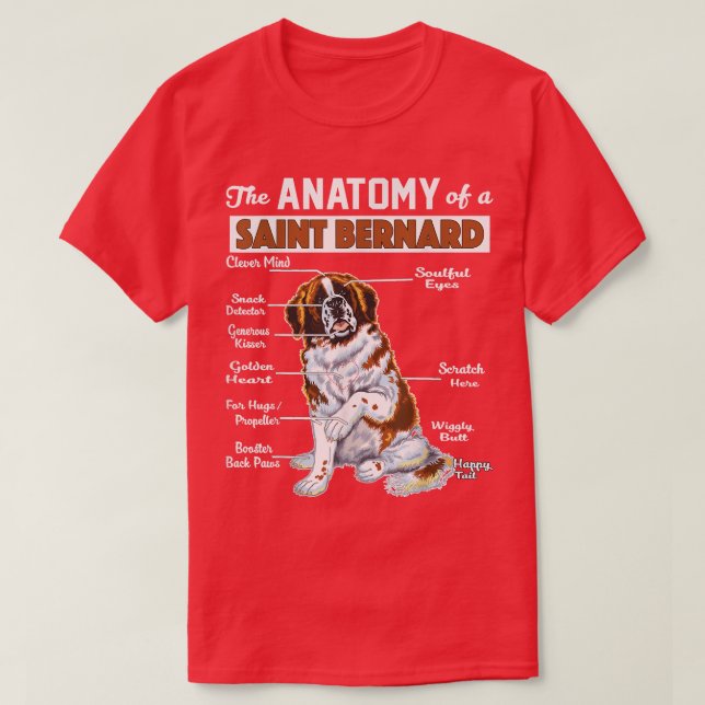 The Anatomy of a Saint Bernard  Funny  T Shirt (Design framsida)
