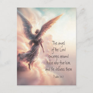 The angel of the Lord encamps Bible Scripture Vykort