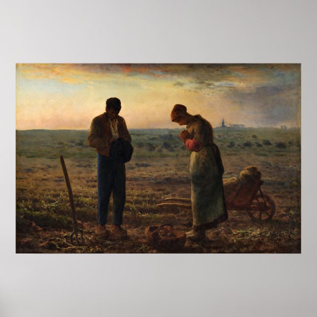 The Angelus by Jean-Francois Millet Poster (Framsidan)