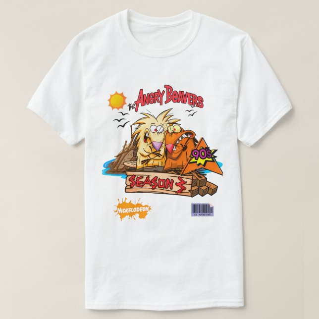 The Angry Beavers – Norbert & Daggett 90-tals teck T Shirt (Design framsida)