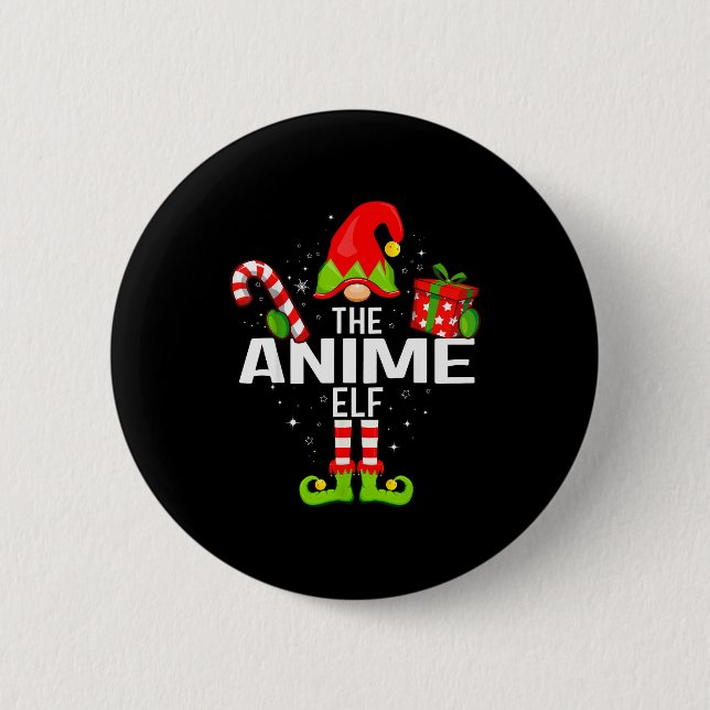 The Anime Elf Family Christmas Pajama Xmas  Knapp (Framsida)