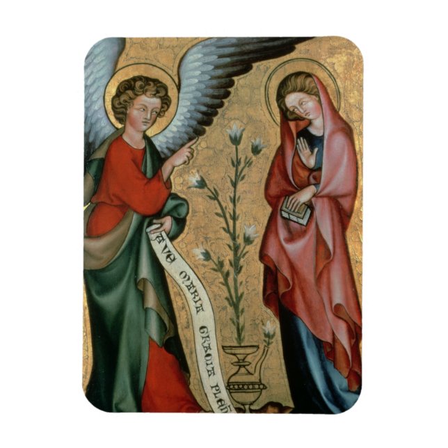 The Annunciation, c.1330 (olja på panelen) Magnet (Vertikal)
